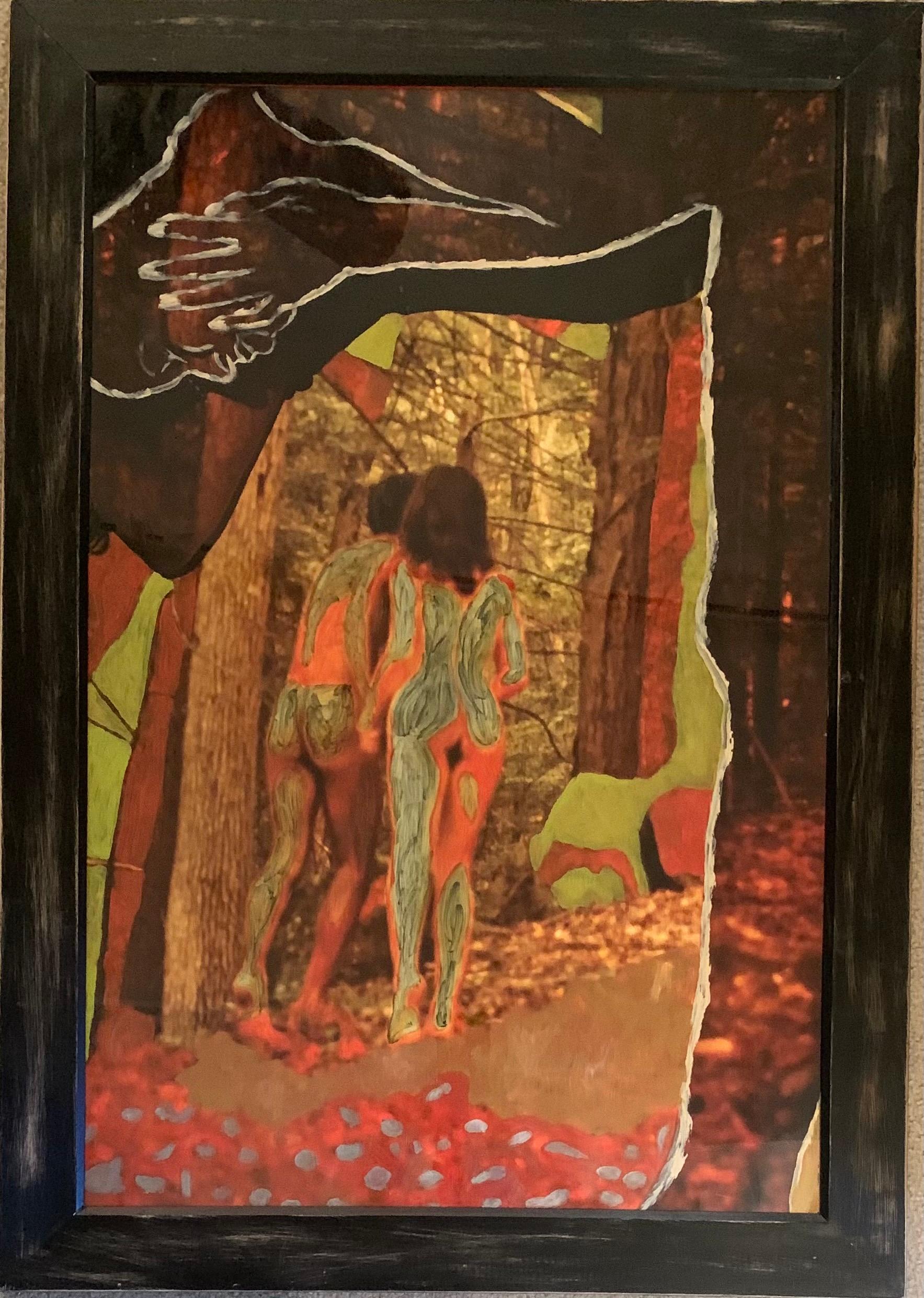 In The Wood Arte figurativo contemporáneo Fotografía y óleo sobre papel de Doron en venta 1