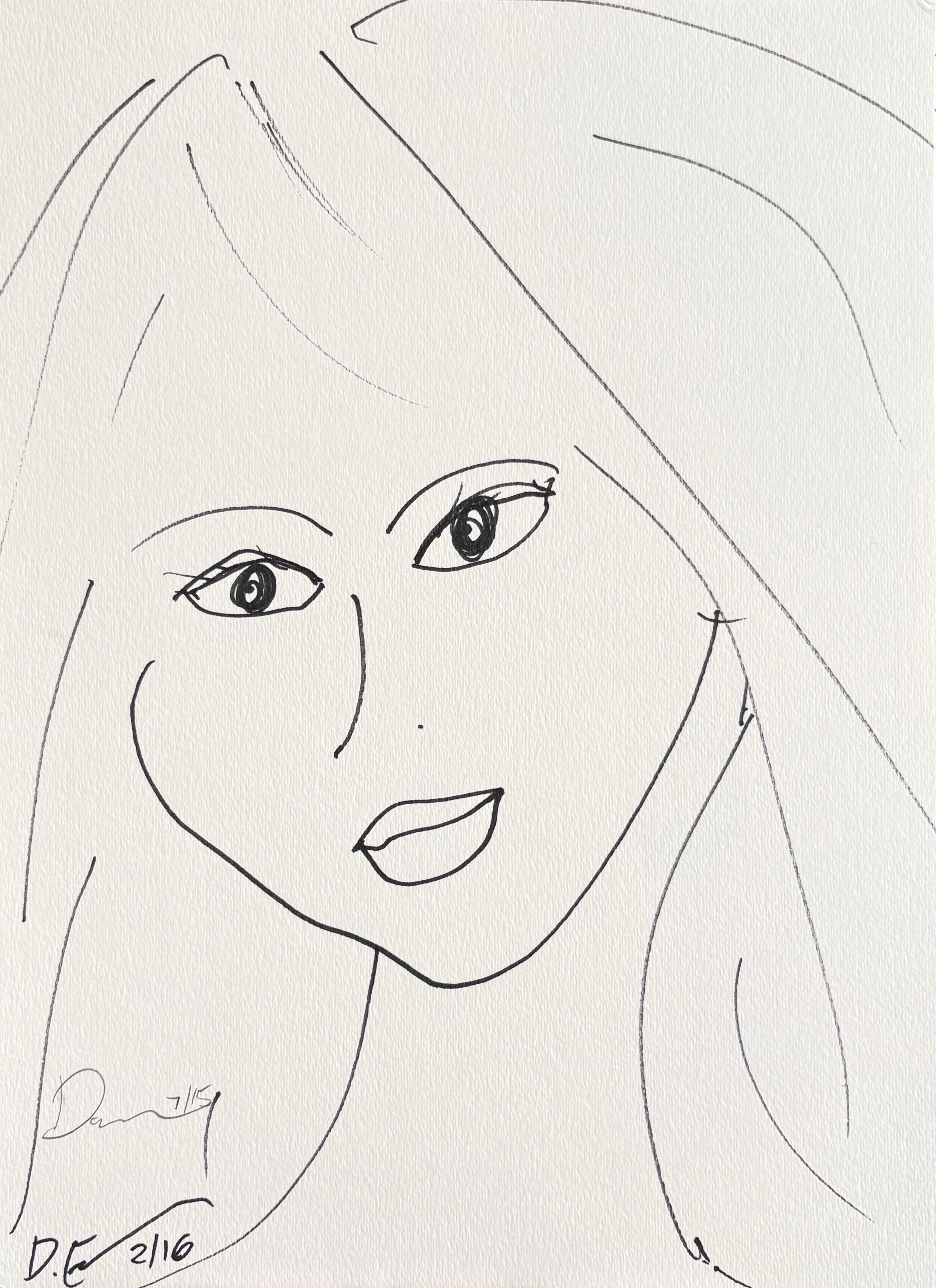 Unframed Portrait Drawings and Watercolors