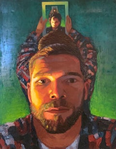 "Looking In the Mirror" Contemporary Portrait Oil n Canvas by Scott Jacobs