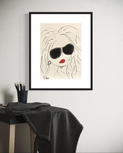 Zeichnung Young Women-Tinte und Acryl auf Papier von Devie