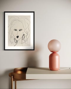Originales Frauenporträt ohne Titel ""Untitled"  Tusche auf Papier von Devie