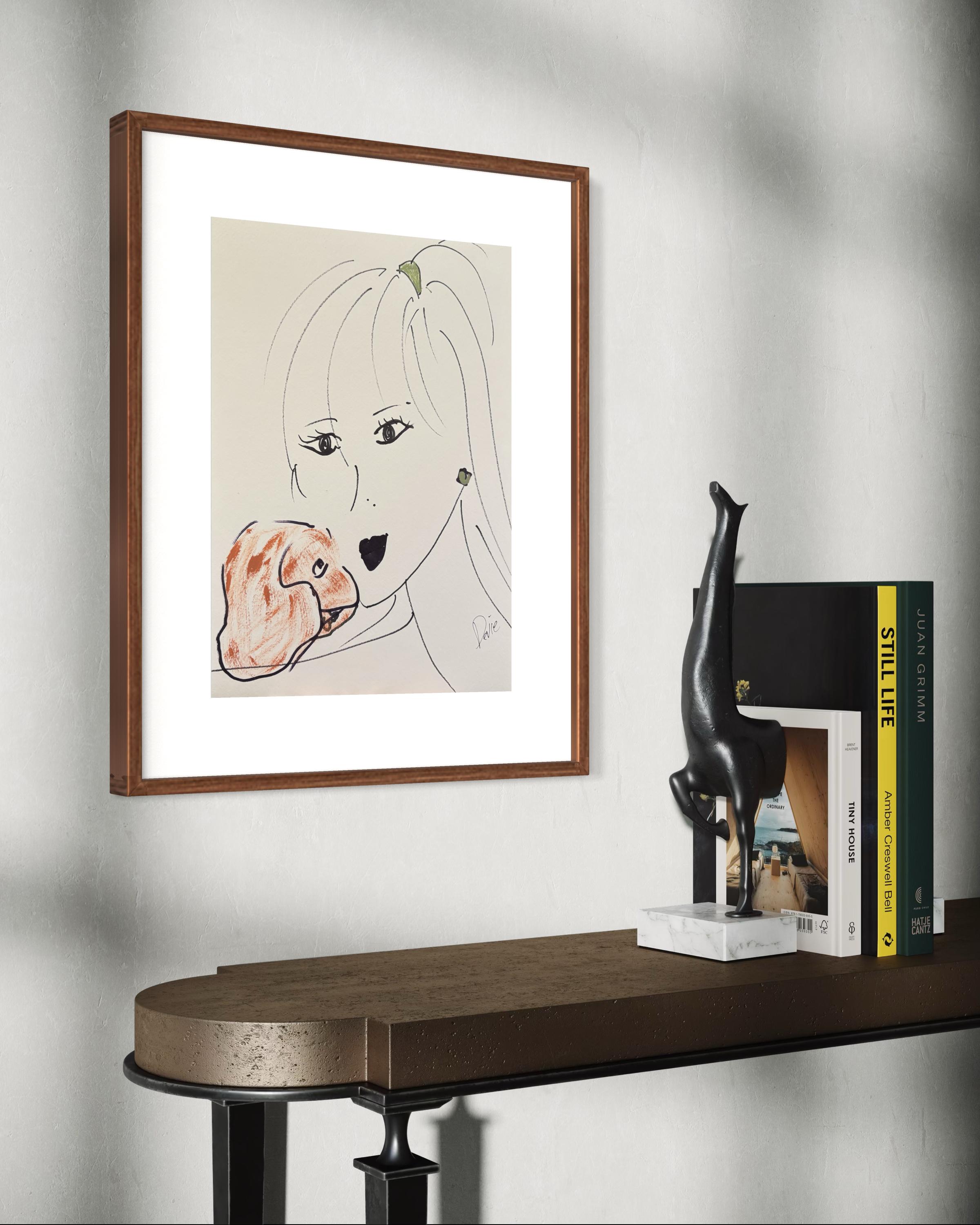 Inspirada por el mundo del teatro, Devie había conservado sus propios trazos de dibujo. Sus obras reflejan un otro mundo accesible. Pinta una historia que hay que contar y responder.

El cuadro se entrega con un certificado de autenticidad y una