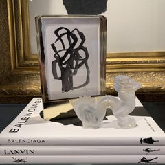 Sculpture de dragon en verre Lalique
