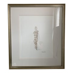 Nude Framed Watercolor by Stephanie Wheeler 