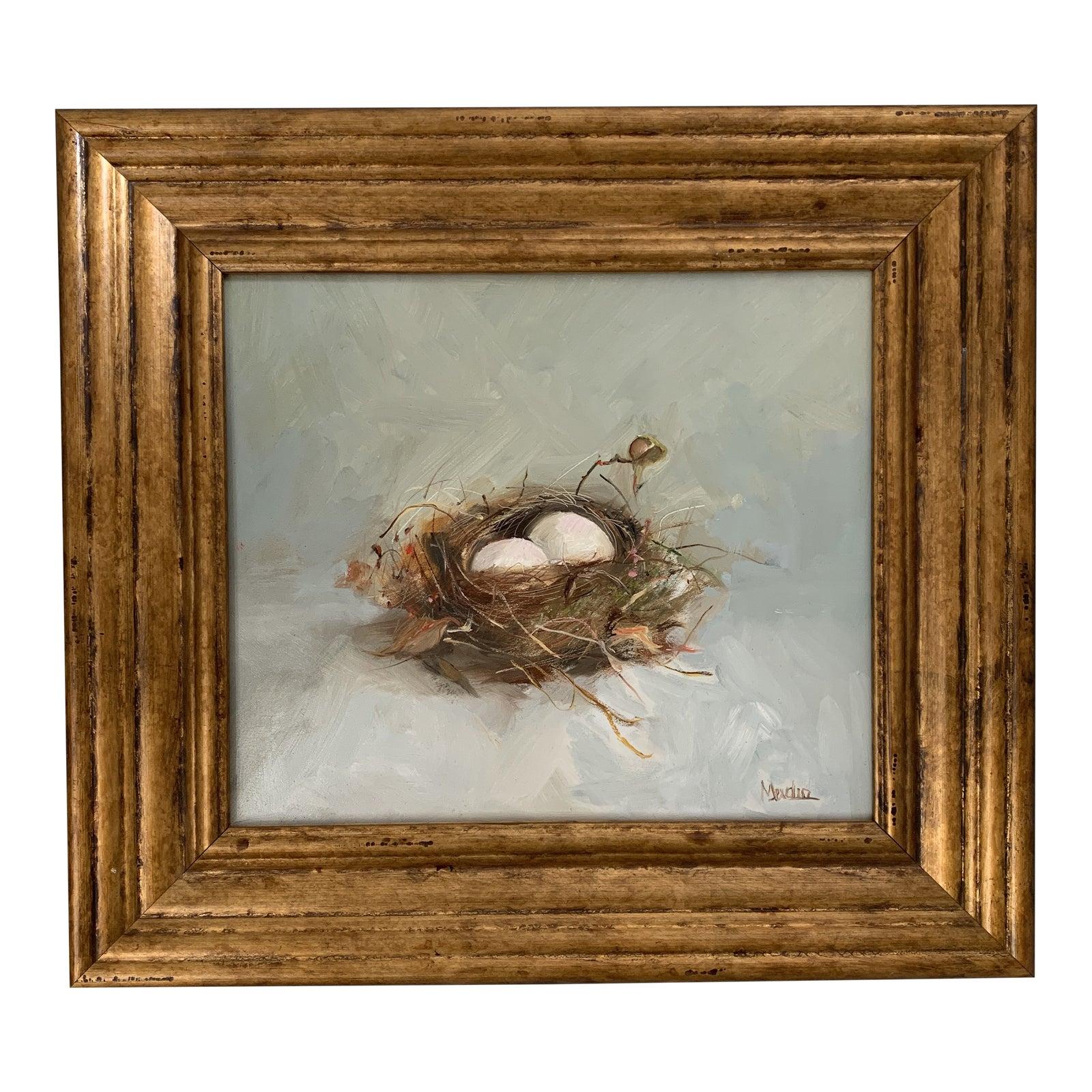 Yvonne Mendez Still-Life Painting - Still Life Eggsnest Oil on Board
