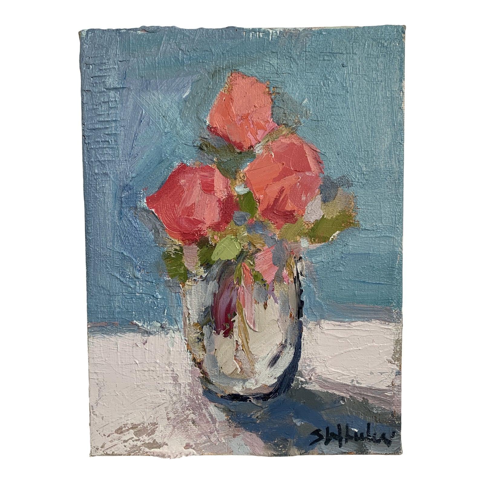 Stephanie Wheeler Still-Life Painting - Mini Floral Oil Painting on Canvas