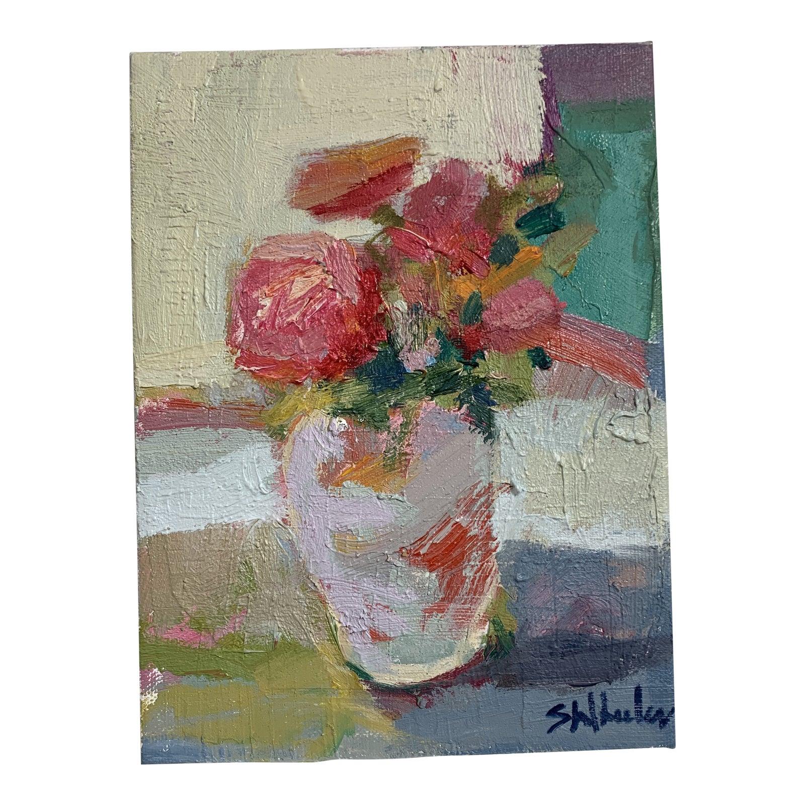 Stephanie Wheeler Still-Life Painting - Mini Floral Oil Painting 