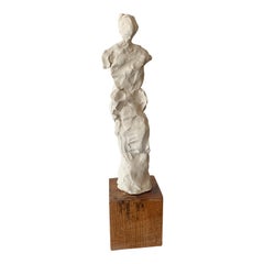 Female Sculpture on Exotic Wooden Base 