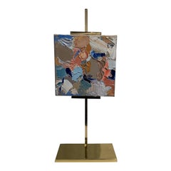 Abstract Mini Oil on Brass Gold Easel 