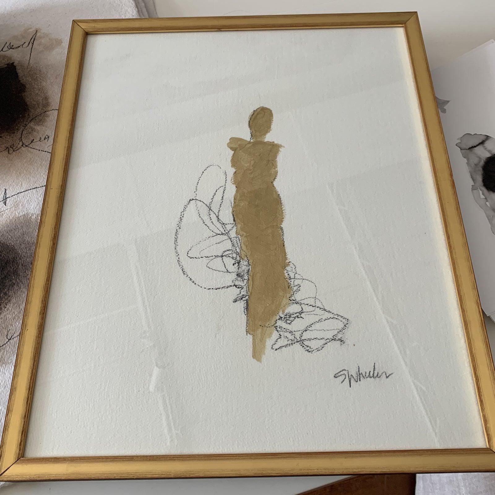 Signed Gold Figurative Painting  1
