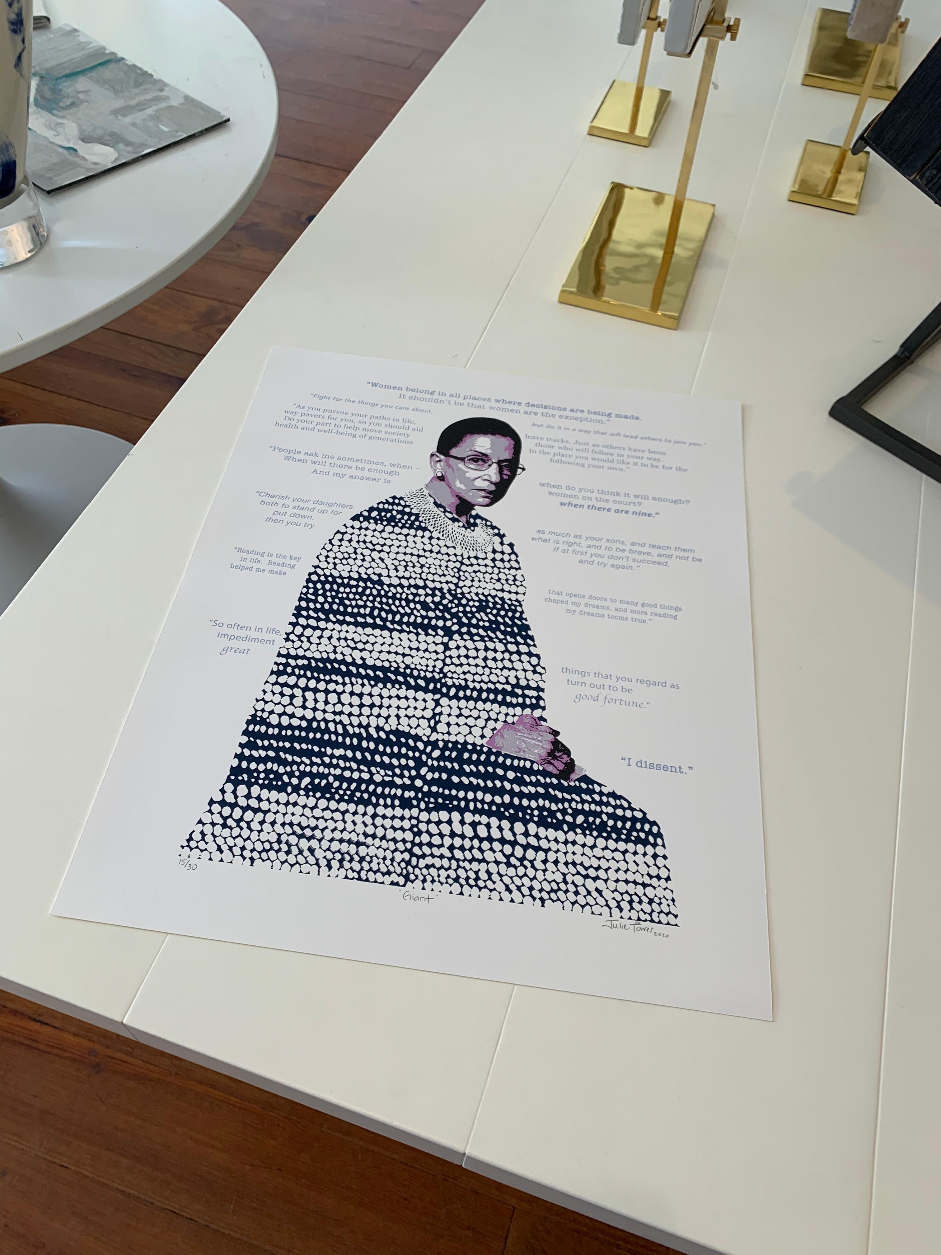 „Giant“ Ruth Bader Ginsburg Siebdruck aus Seide 9