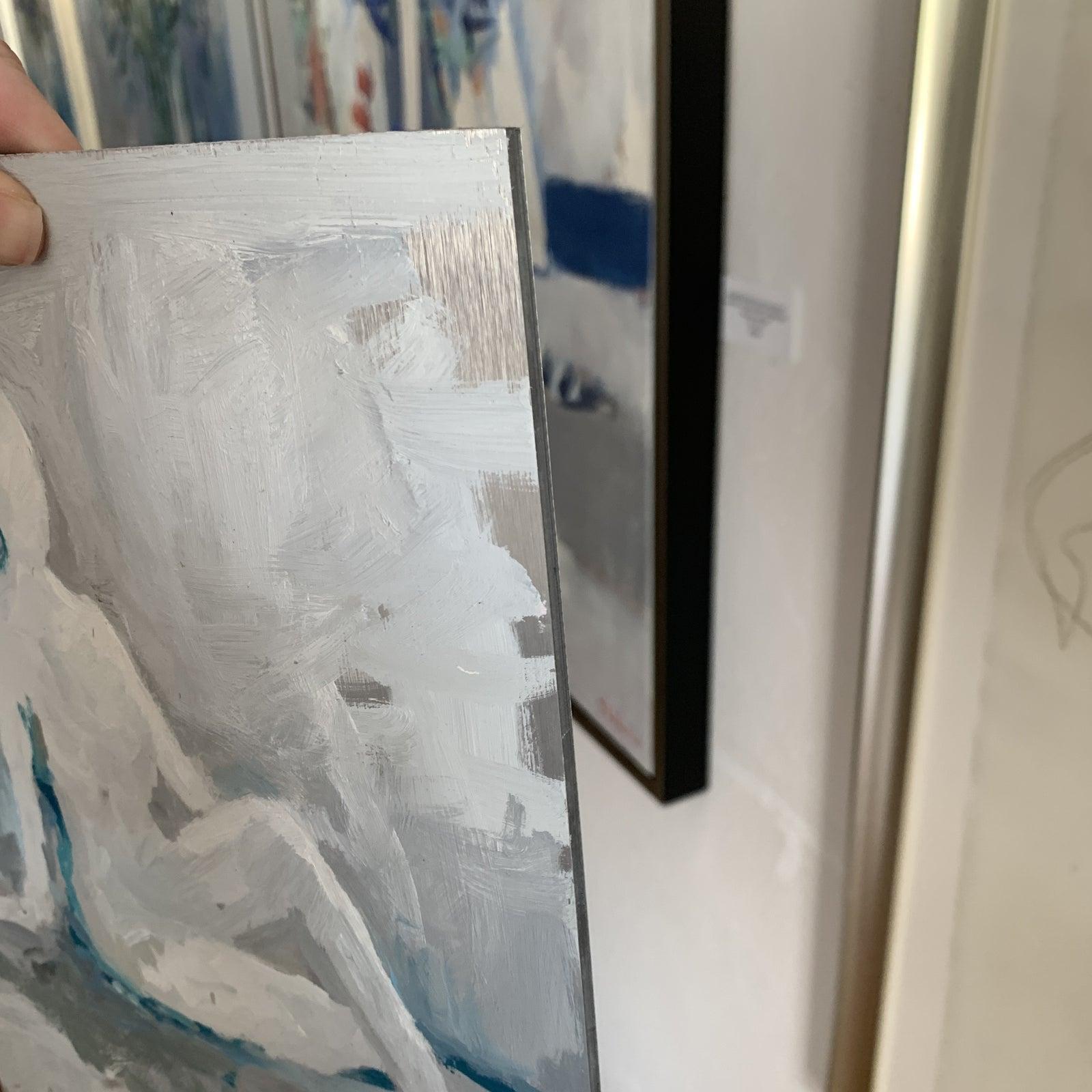 Aktfarbenes Gemälde auf Aluminium 8
