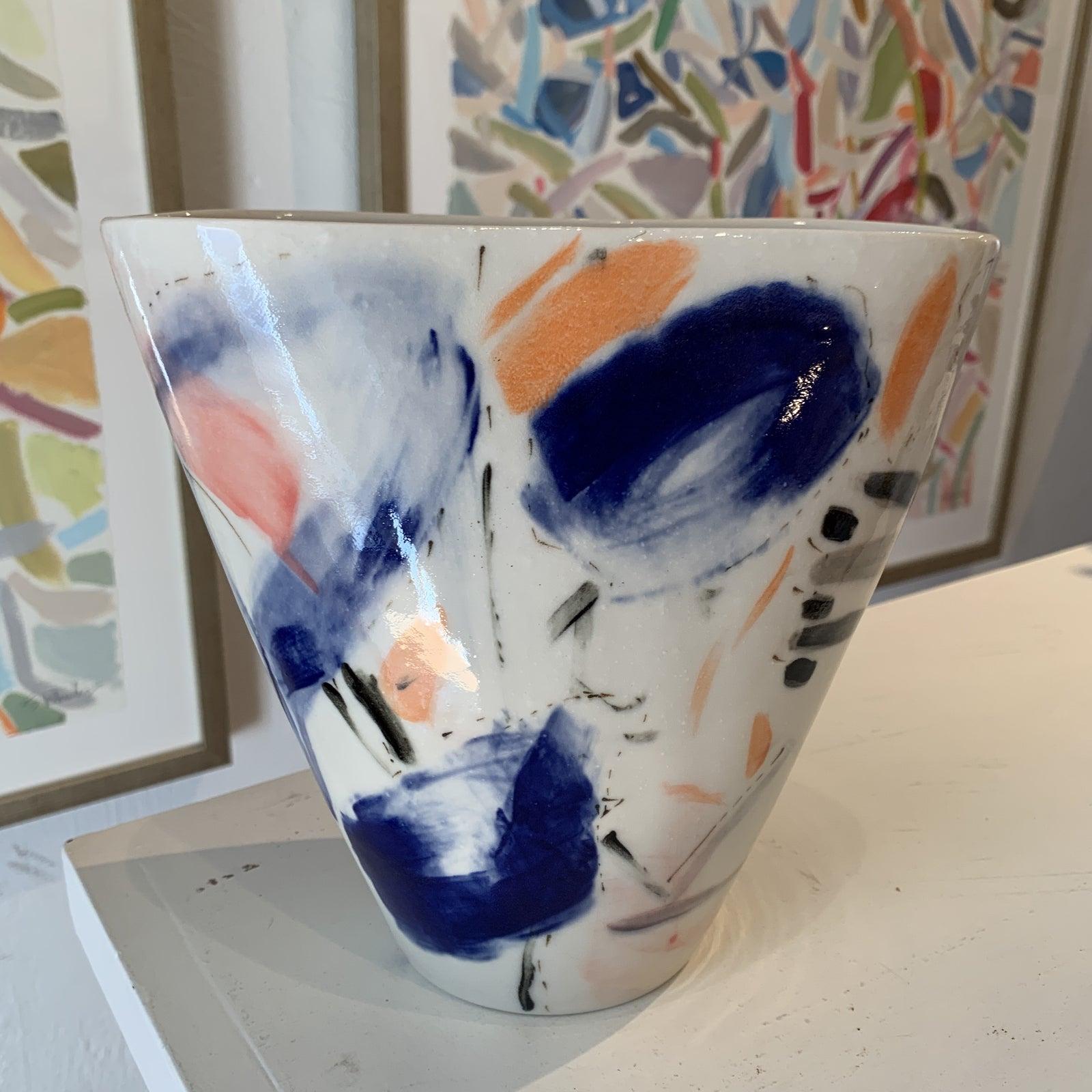 Studio Pottery Abstract Vase by S Wheeler - Sculpture by Stephanie Wheeler