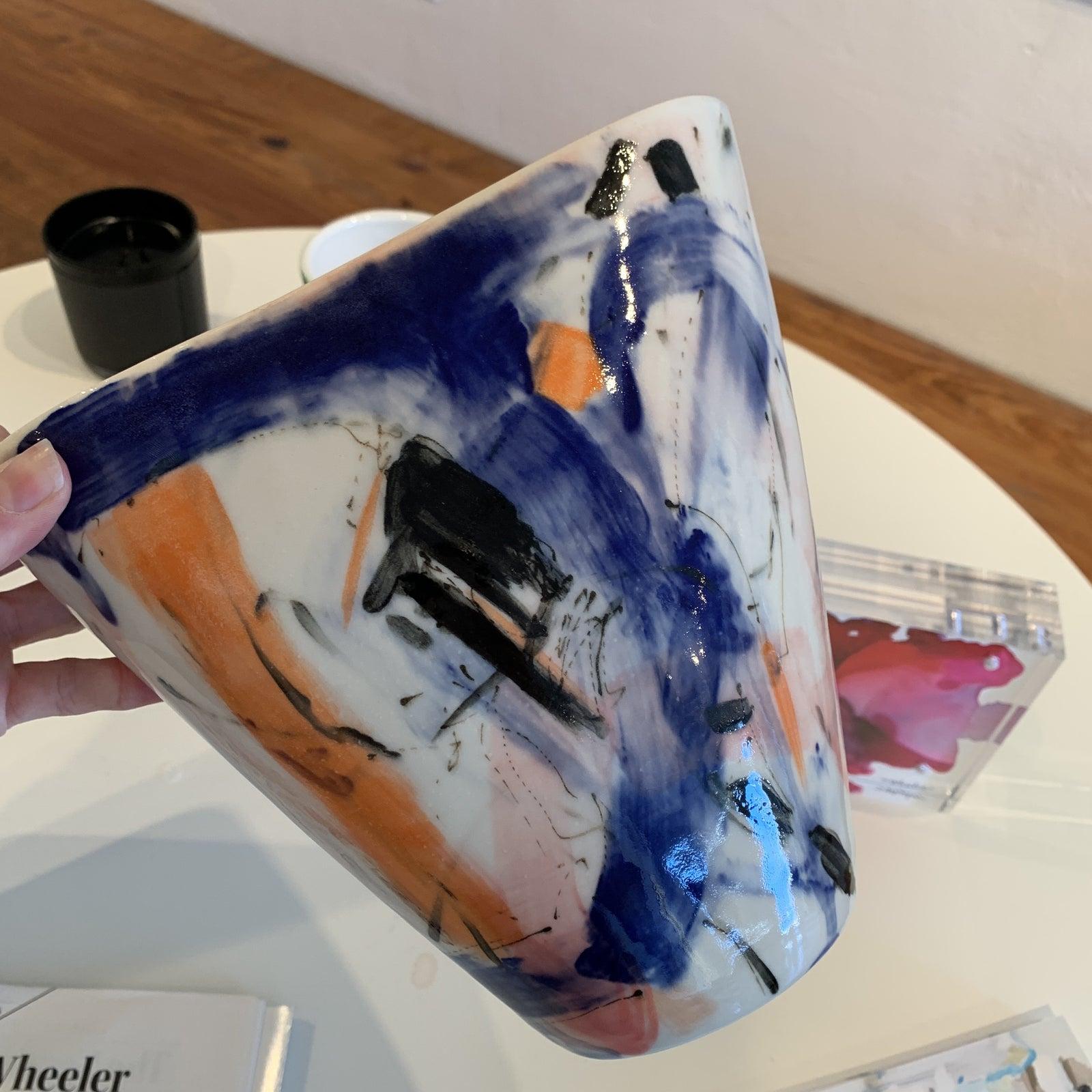 Studio Pottery Abstract Vase by S Wheeler 6