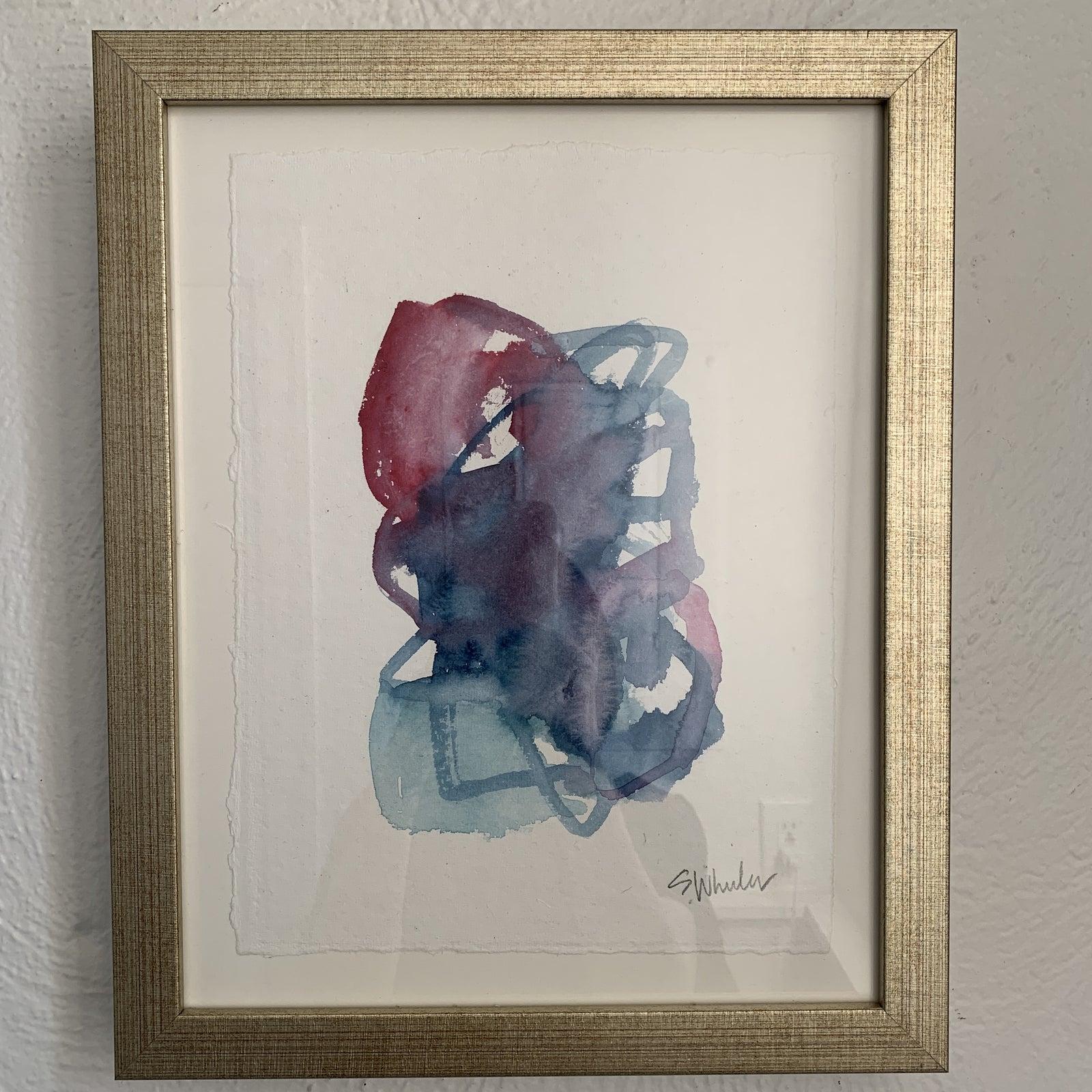 Watercolor Framed , S Wheeler  - Abstract Painting by Stephanie Wheeler
