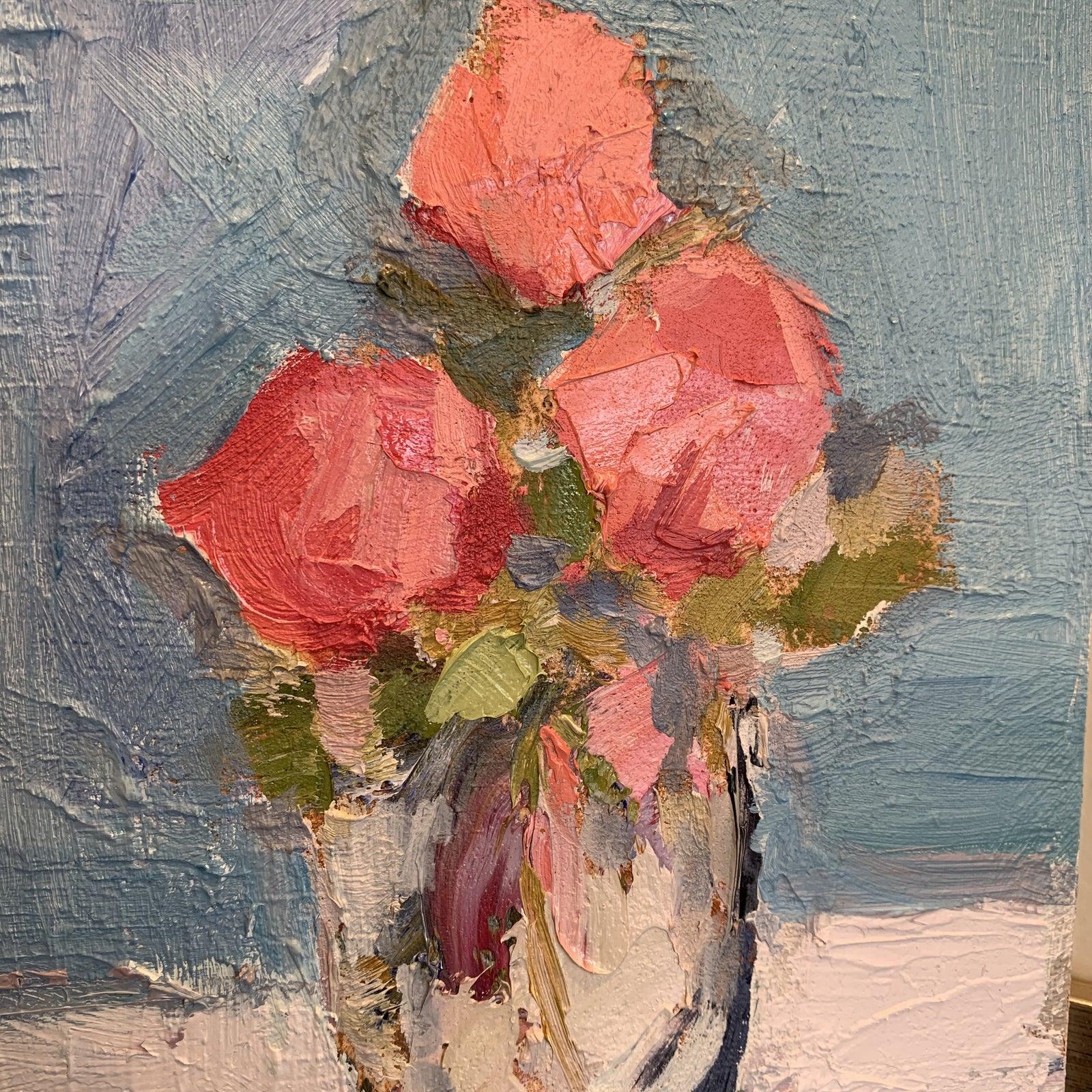 Mini Floral Oil Painting on Canvas 8