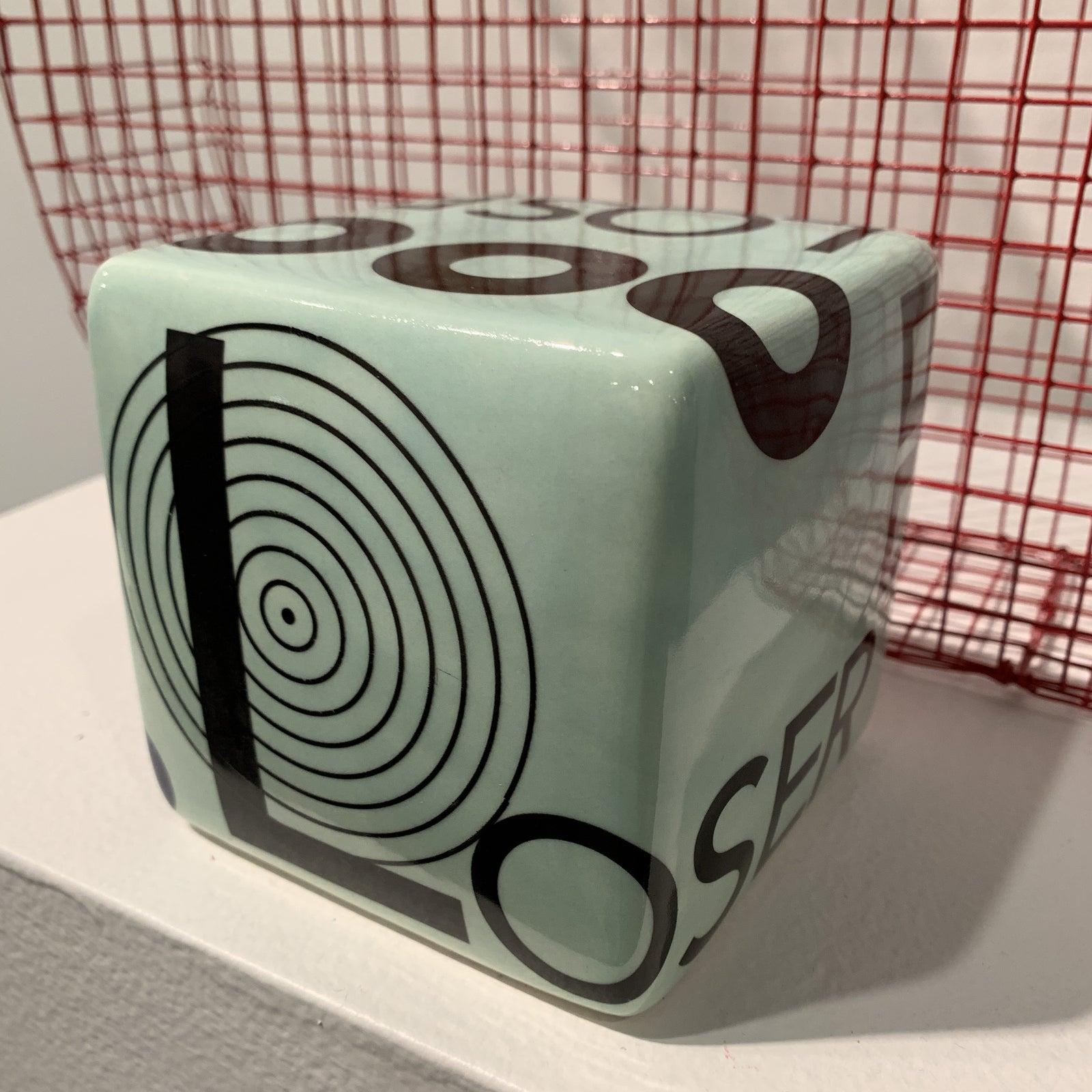 Contemporary Ceramic Cube Wall Sculpture by Kaiser Suidan For Sale 1