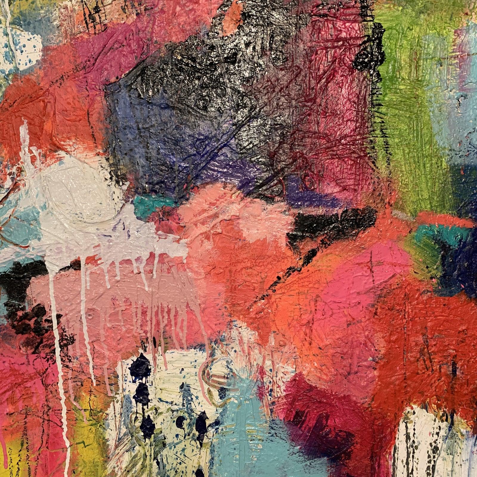 Wonderful Abstract Painting by Joe Adams

Yellow , Blue , White , Pinks , Red , Green and Black

Artist is a full time working artist in Macon, GA
Gallery currently has a great collection of his pieces from nudes to abtracts