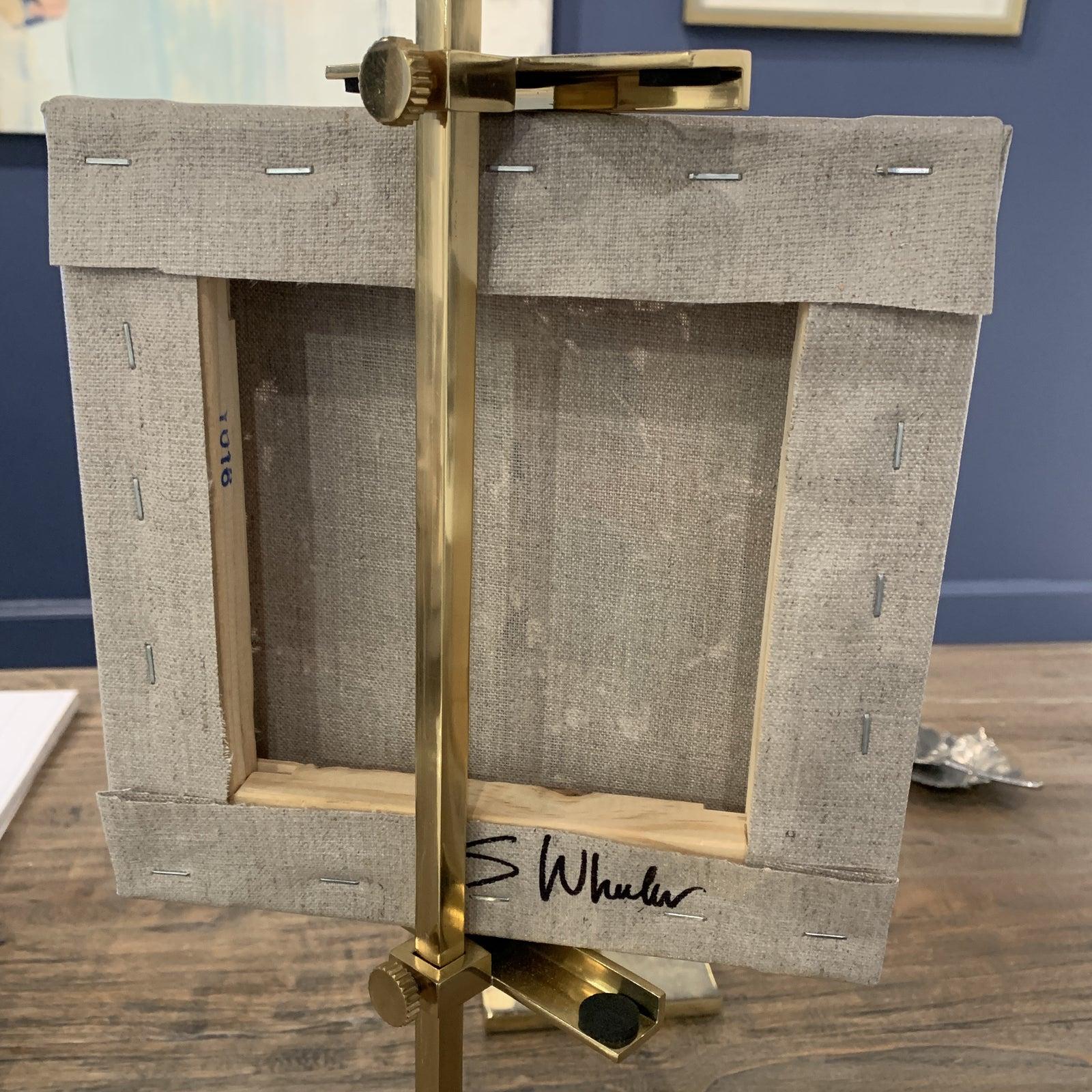 
Artist: Stephanie Wheeler
Abstract on Linen with Gold Brass Easel
The art itself is 8 x 8 - Signed on the reverse - each one comes with adjustable brass stand easel or you can frame the mini oil on your own. The brass easel serves many