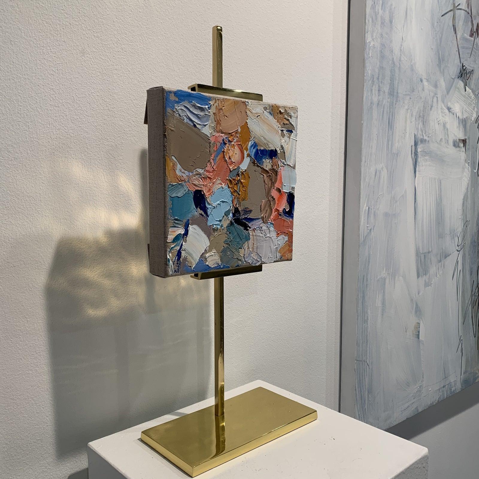 Abstract Mini Oil on Brass Gold Easel  4