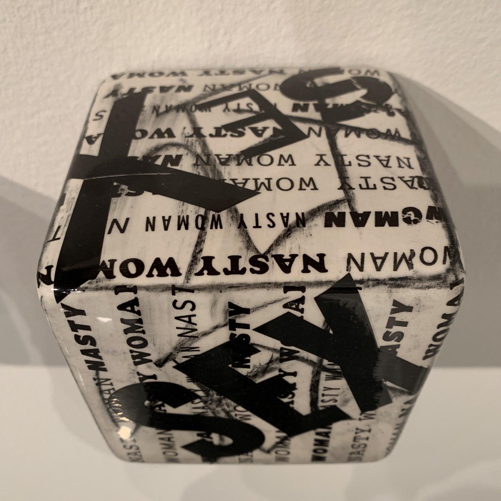 Contemporary Ceramic Cube Wall Sculpture  2
