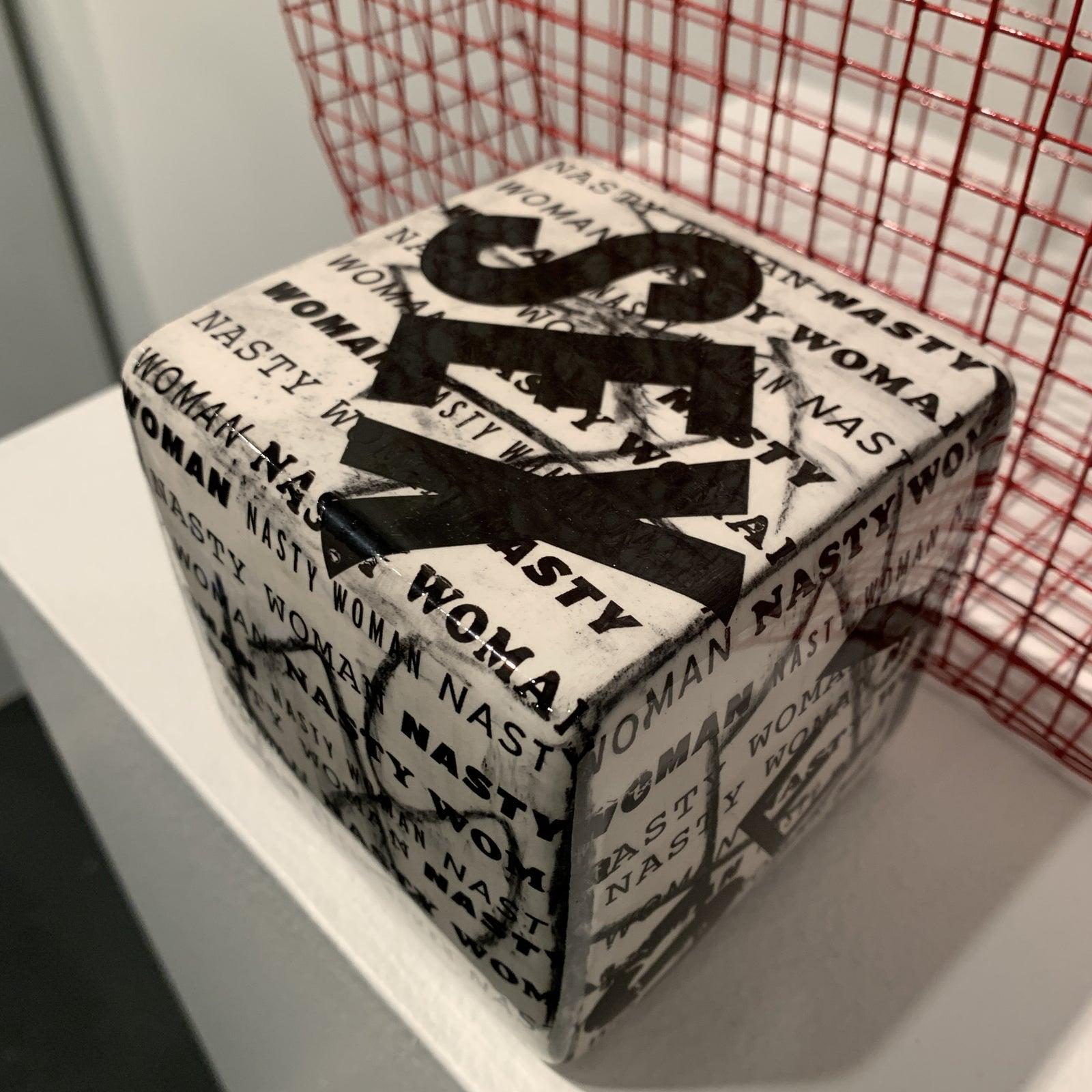 Contemporary Ceramic Cube Wall Sculpture  3