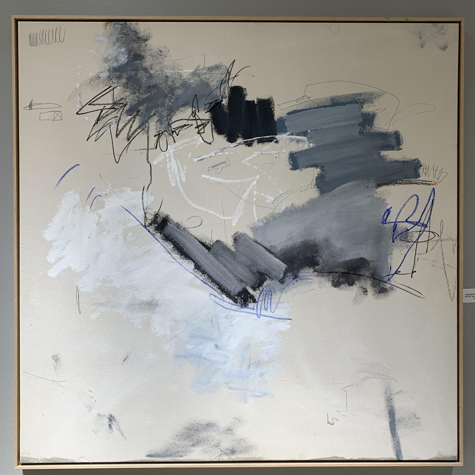 Contemporary Abstract on Canvas - Gray Abstract Painting by Hayden Alexander 