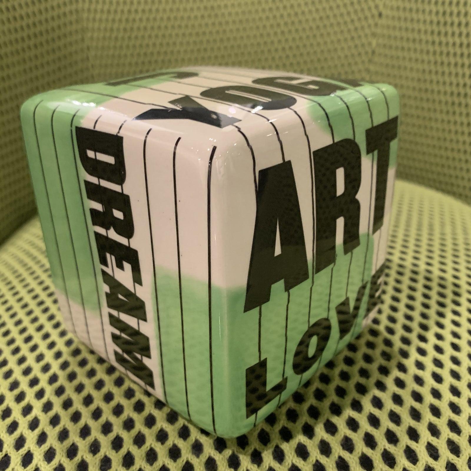 Contemporary Ceramic Wall Cube Sculpture  2