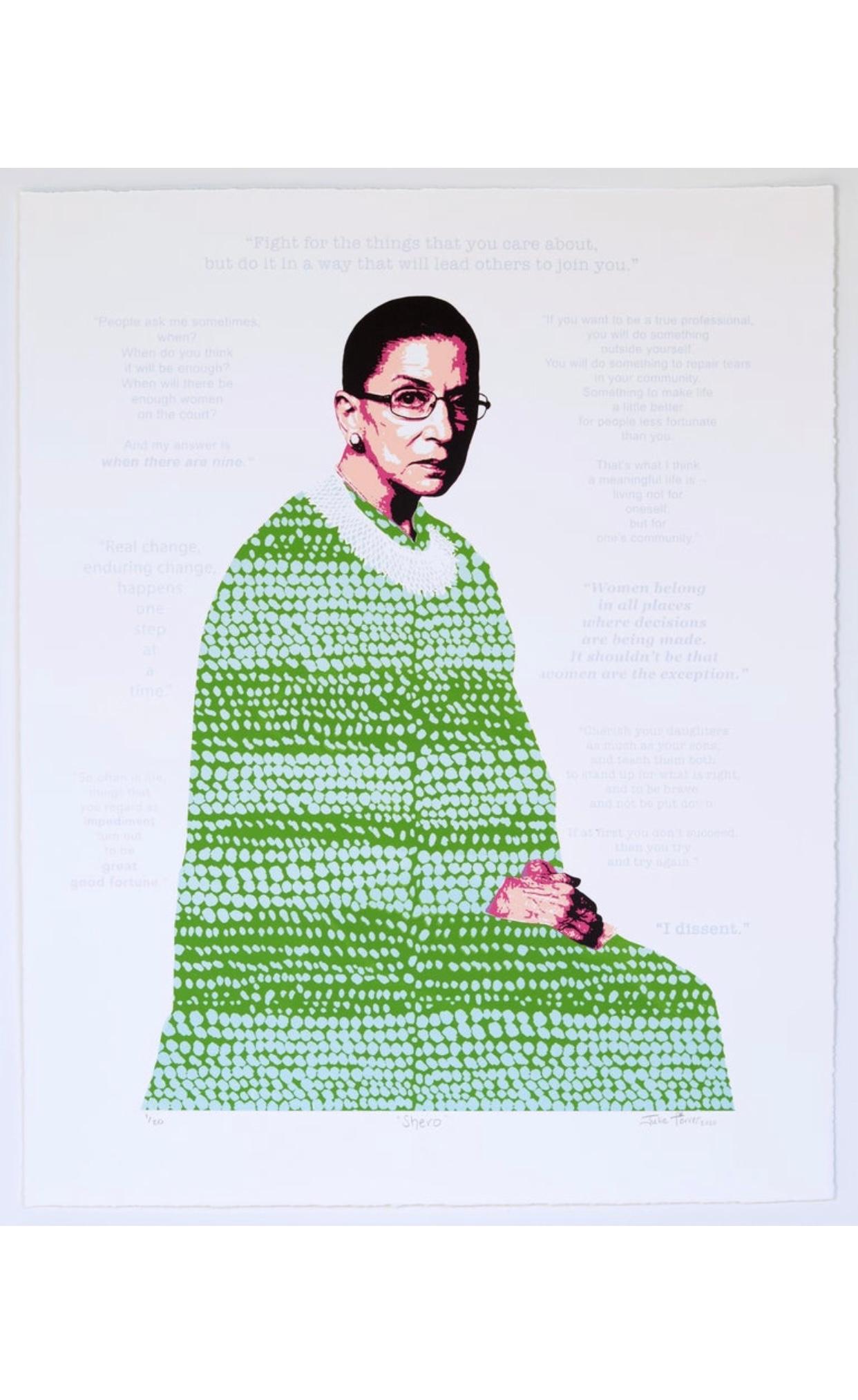 Shero!! 
Wonderful limited edition print by Julie Torres
Green is so stunning in person!! The Jennifer Balcos Gallery only has 2 prints remaining # 5 and # 7  Julie printed only 20 total. Looks great framed in white and the gallery will gladly send