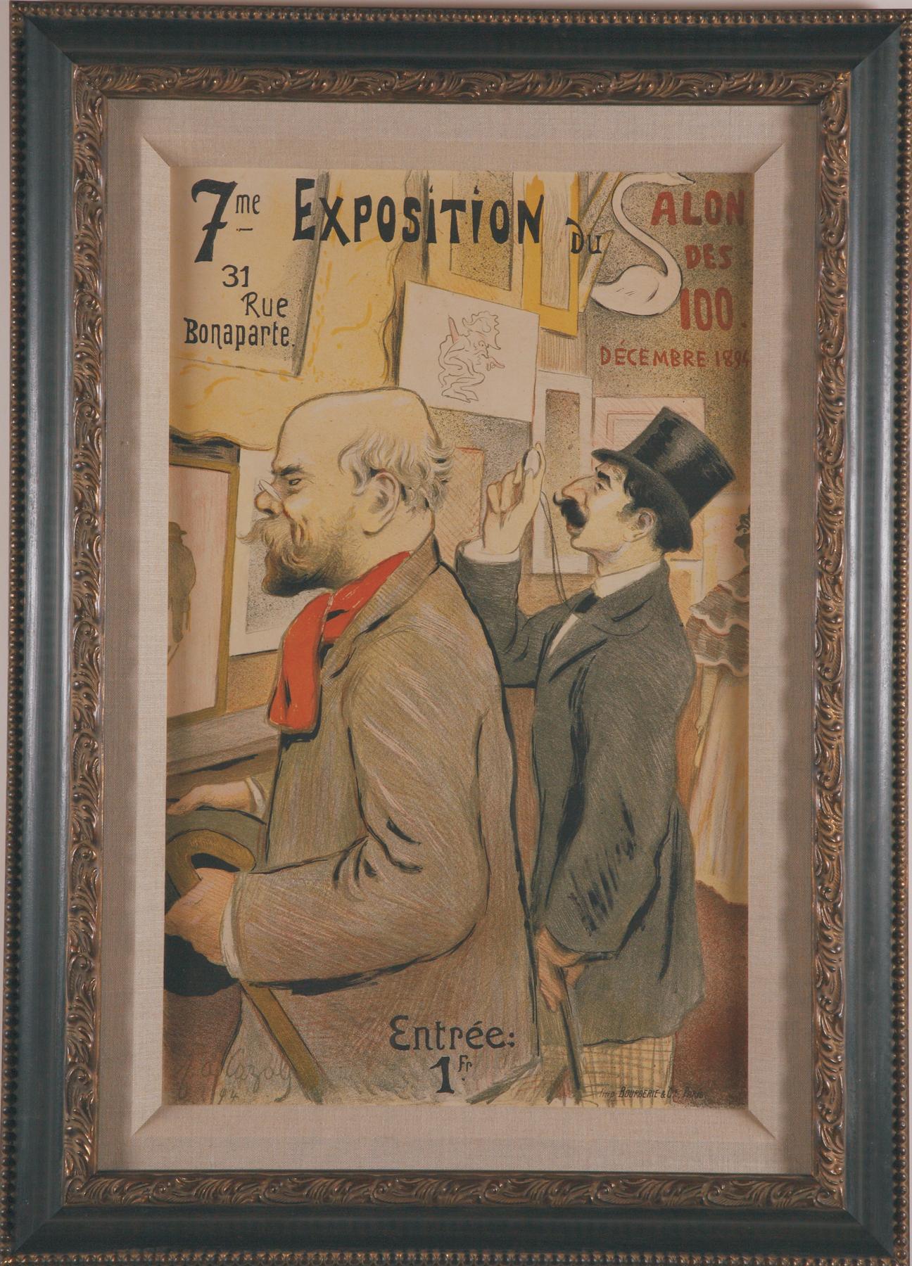 Frederic-Auguste Cazals Still-Life Print - Original vintage poster "Salon de Cent"