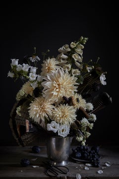 Dahlia and Pink Oyster Mushrooms