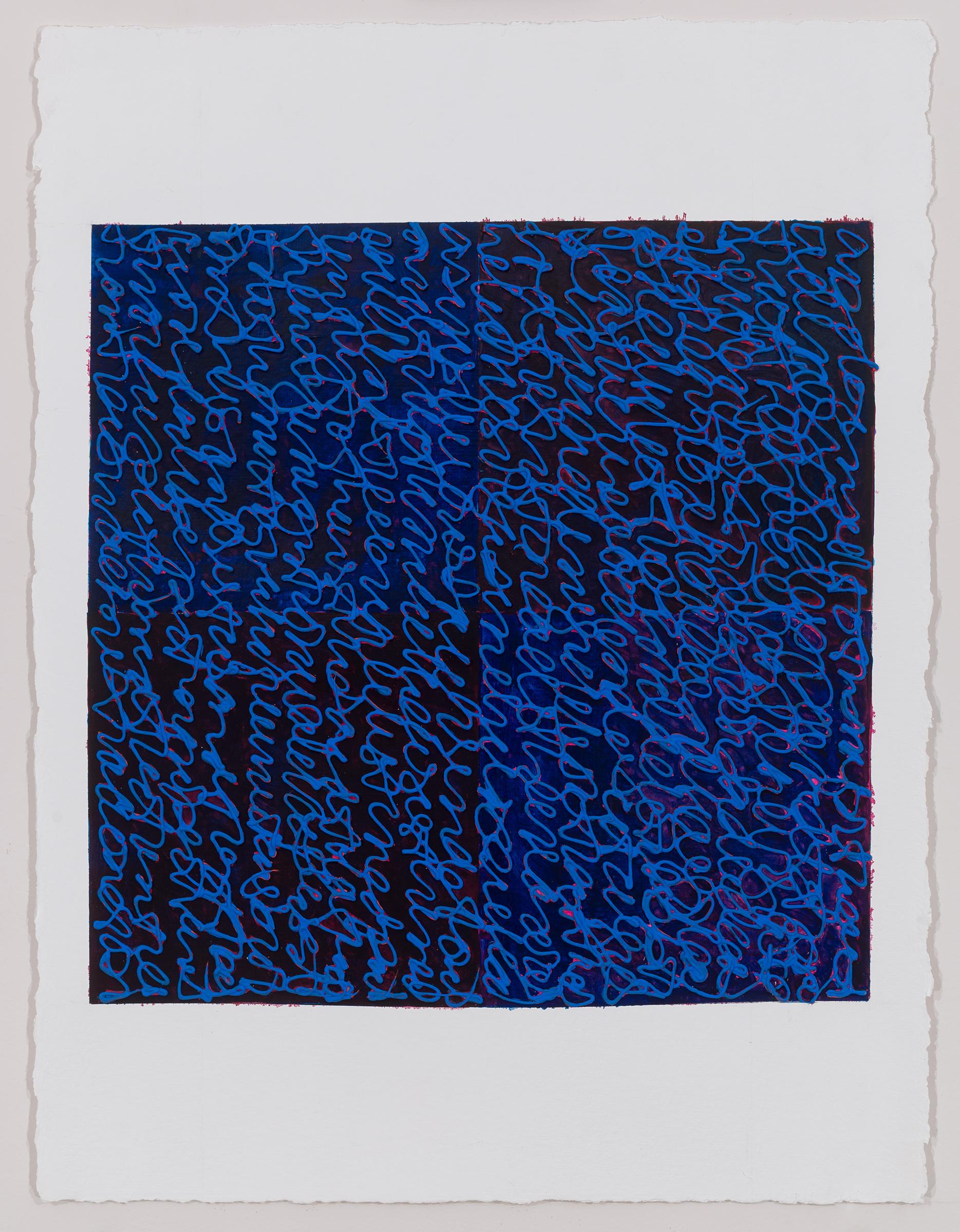 Louise P Sloane Abstract Drawing – BluesViolett