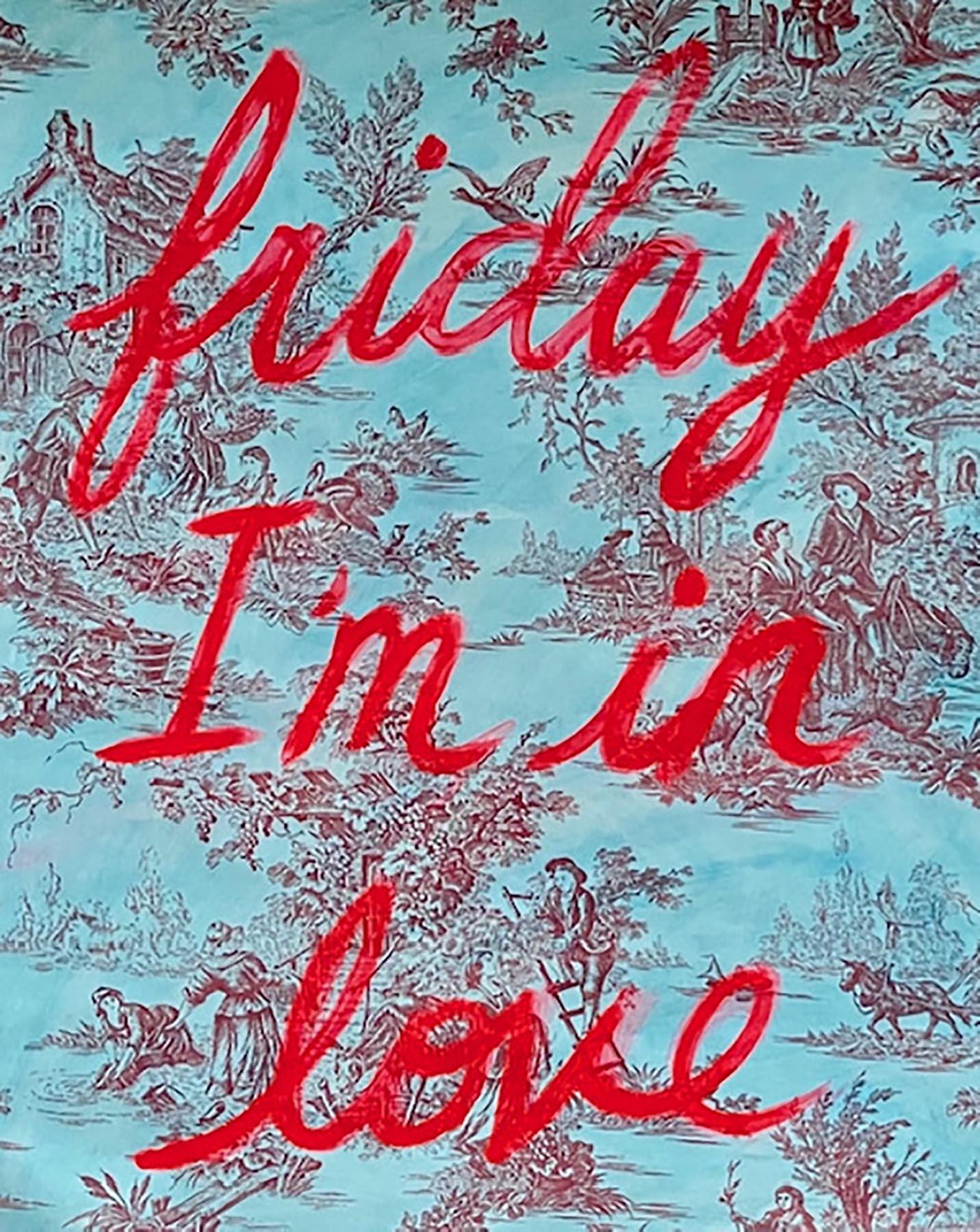 Ayse Wilson Figurative Art – Freitag Friday I'm In Love (rot)