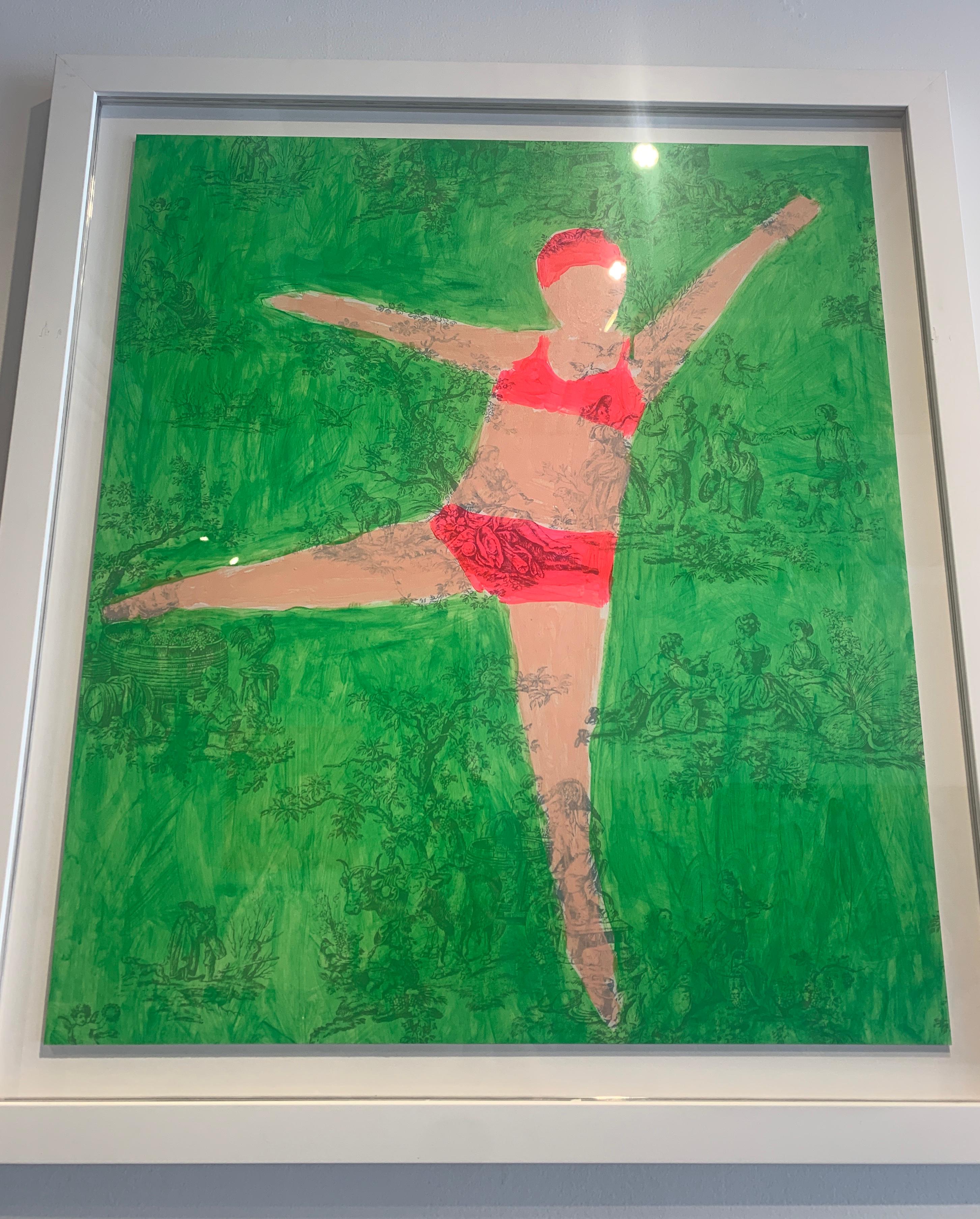Dancer 2 - Green Figurative Art by Ayse Wilson