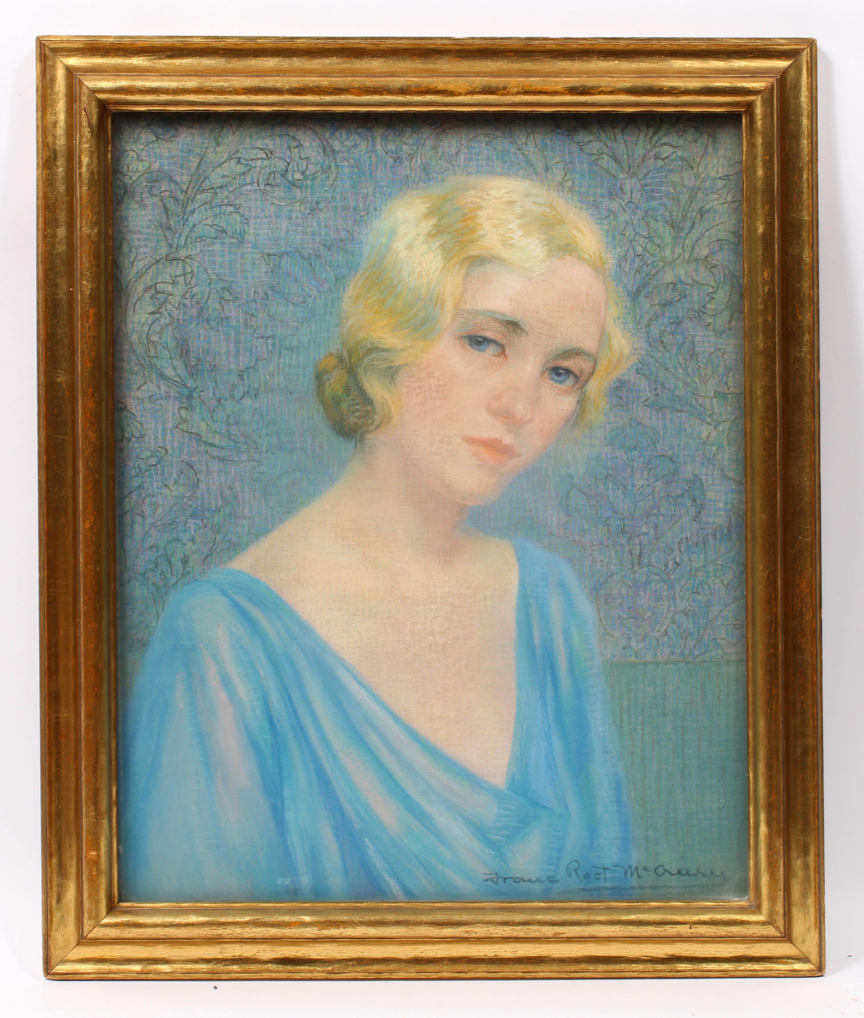 Art-déco-Porträt eines jungen Blondines