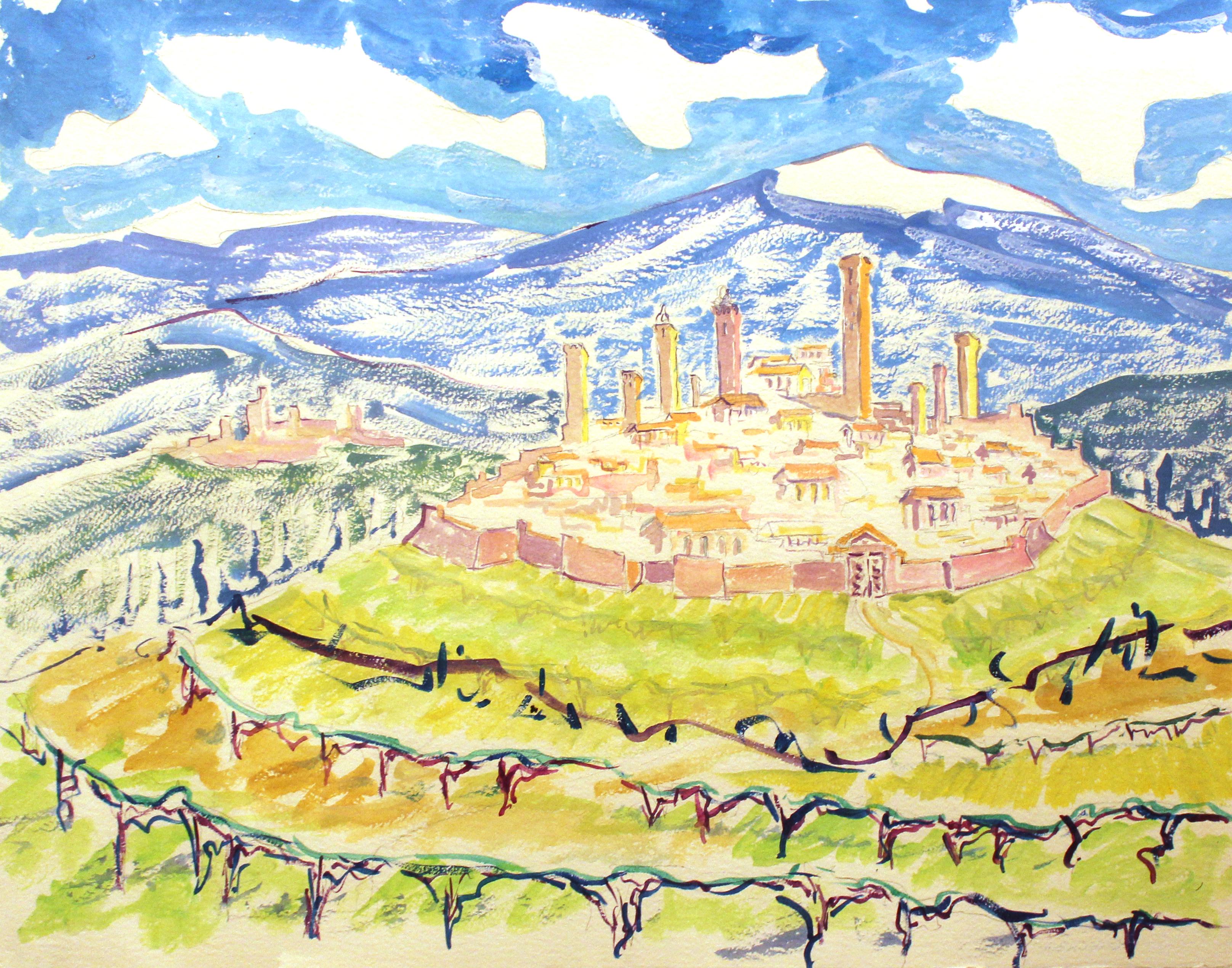 Unknown Landscape Art - Modernist View of Tuscany