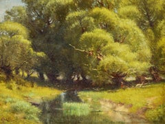 American Impressionist Sunlit Summer Landcsape Circa 1920 by Volney Richardson