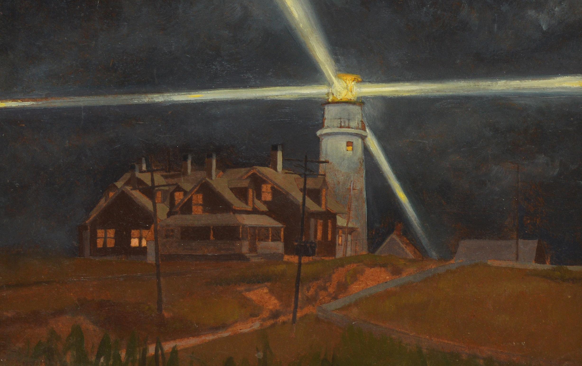 Modernist New England Coastal View with a Lighthouse by Warren Sawyer 2