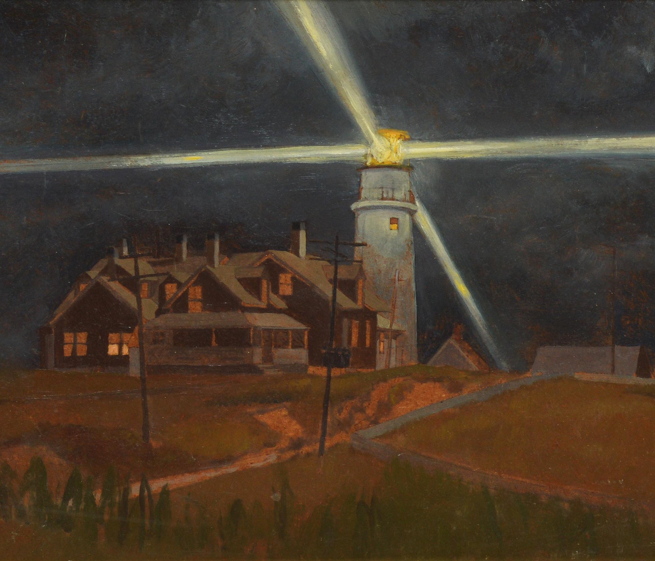 Modernist New England Coastal View with a Lighthouse by Warren Sawyer 3