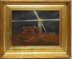Modernist New England Coastal View with a Lighthouse by Warren Sawyer