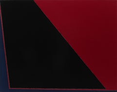 Minimalist Painting New York American Artist Female Blue Black Deep Red 1974 