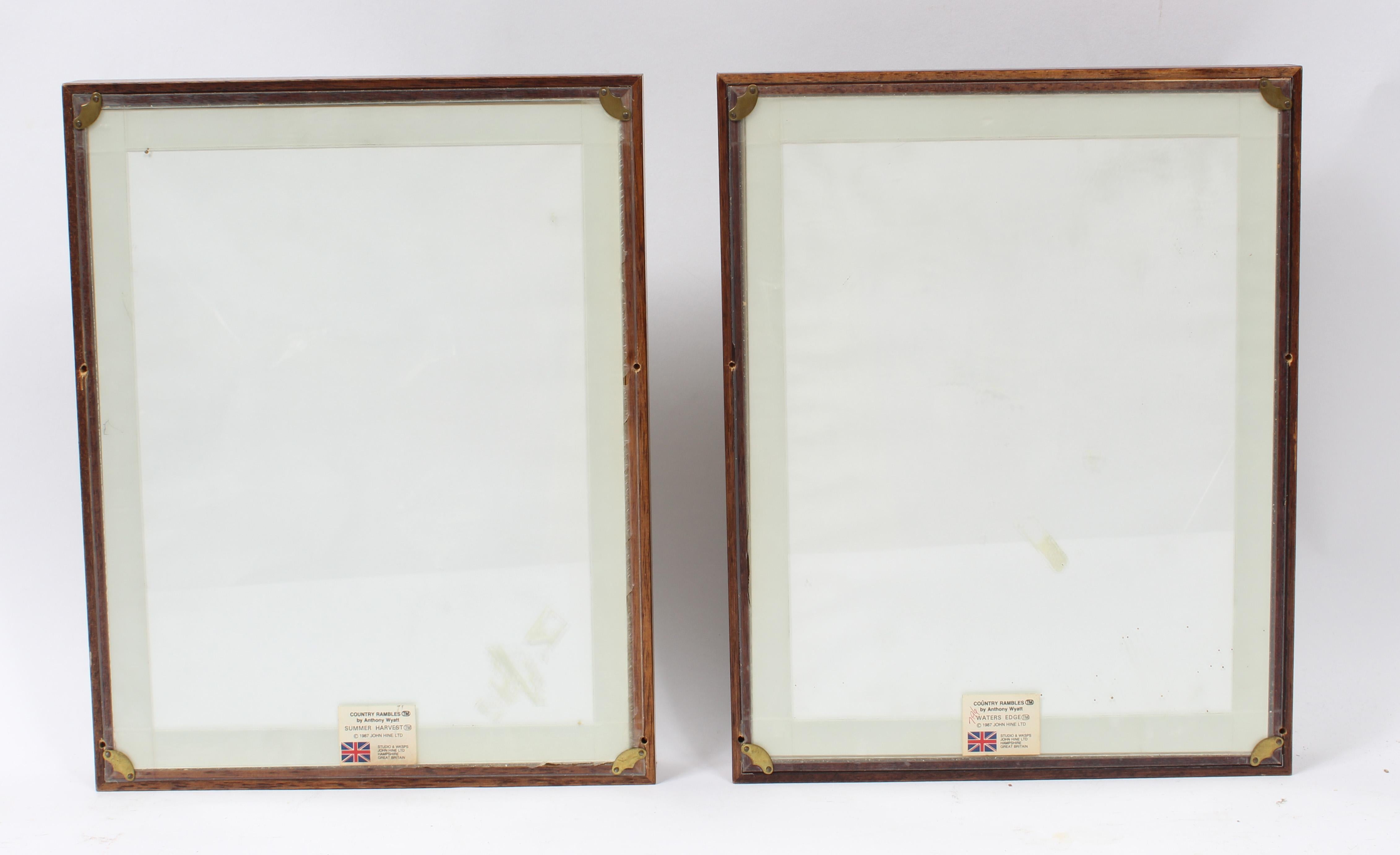 Pair of Vintage Reverse Layered Glass Paintings English Unique Kitsch Rare 1980 4