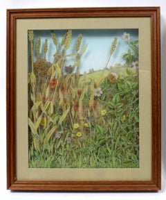 Pair of Vintage Reverse Layered Glass Paintings English Unique Kitsch Rare 1980