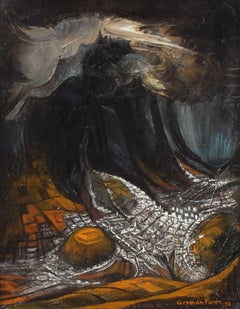 Modern Abstract Volcano Landscape South American Artist Quito Ecuador 1973