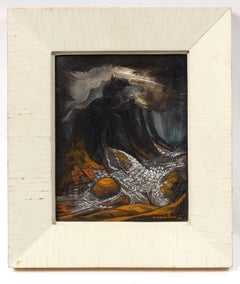 Modern Abstract Volcano Landscape South American Artist Quito Ecuador 1973