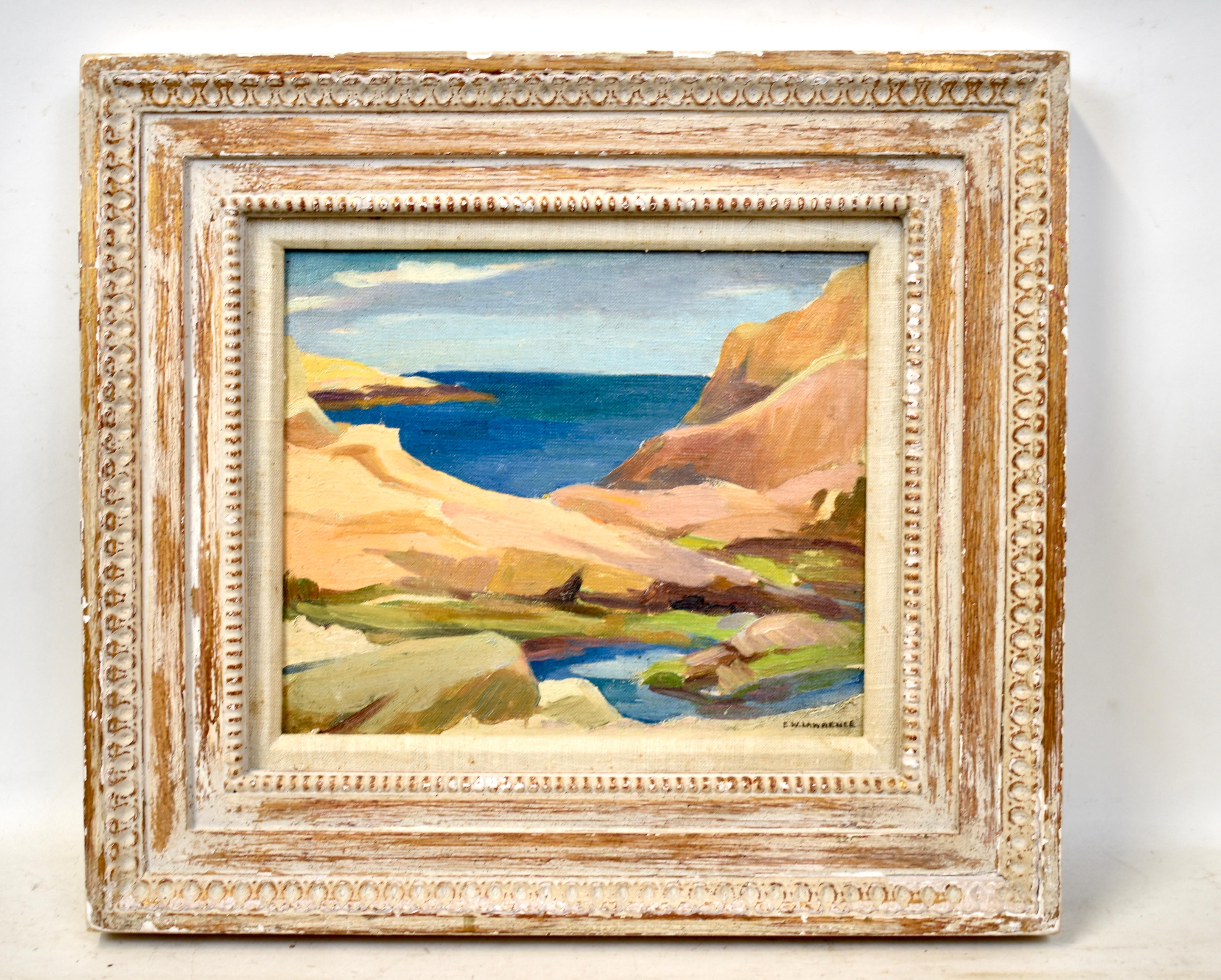 Impressionist Coastal Rhode Island Beach Oil Painting by Edna Lawrence  1
