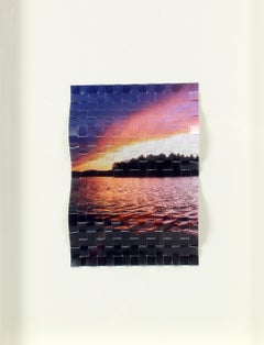 Contemporary Canadian Sculptural Woven Photograph "Algonquin Sunset"