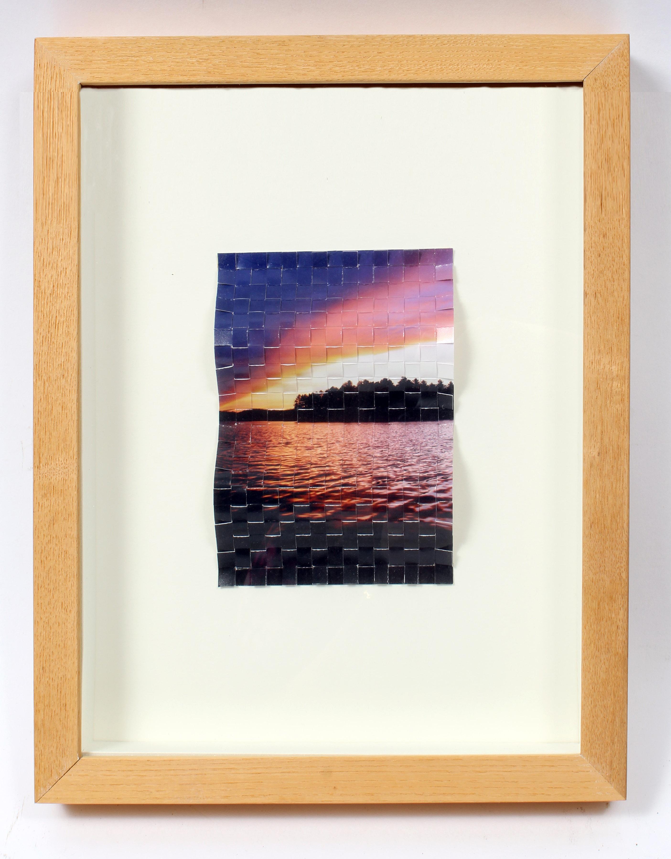 Peter Gottlieb Landscape Photograph - Contemporary Canadian Sculptural Woven Photograph "Algonquin Sunset"