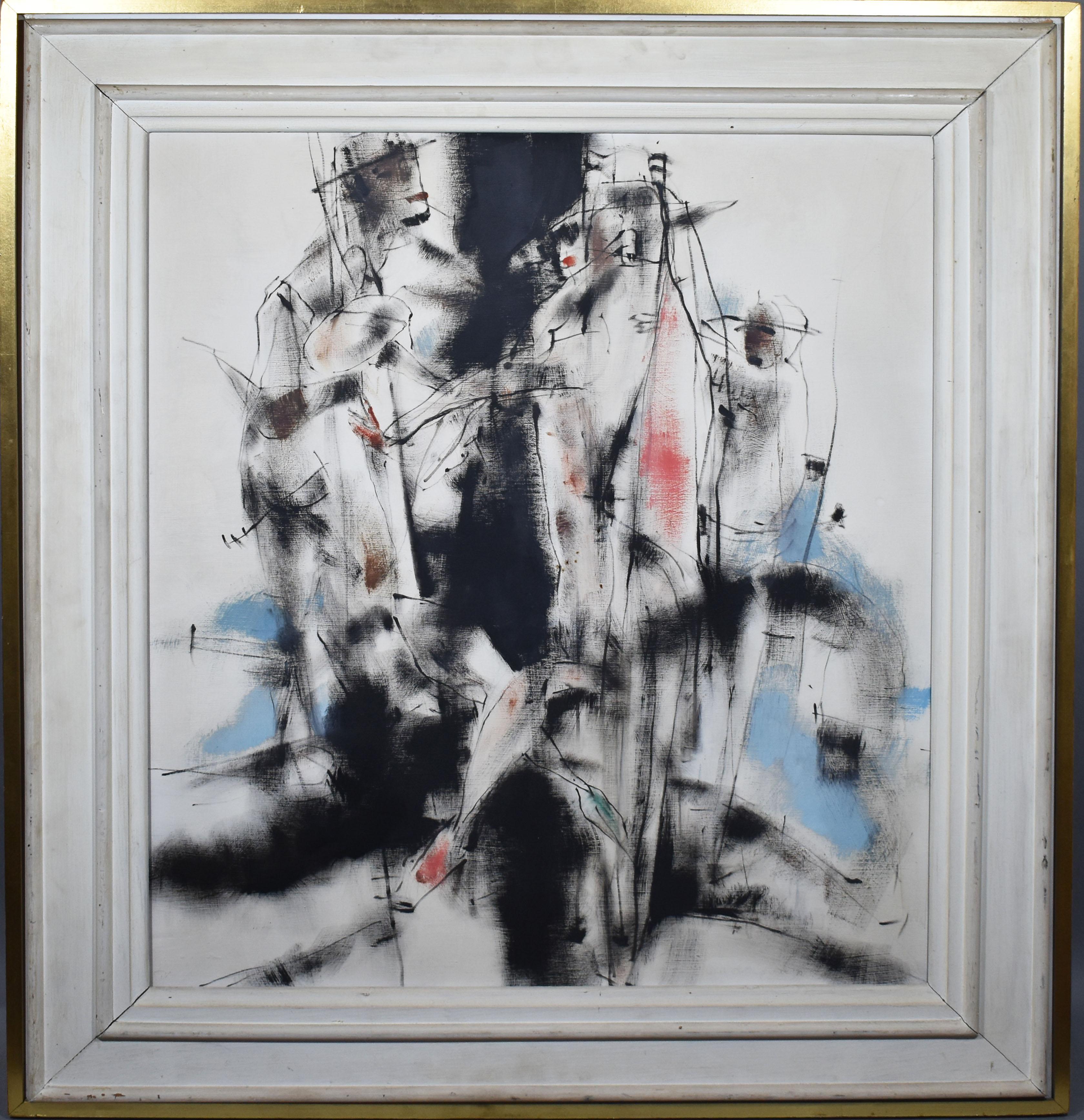 William Thomas (Will) Hollingsworth Figurative Painting - Vintage Early 1900's Abstract Expressionist Original Oil Painting, "Fantasy"