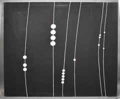 Vintage American Modernist Woman Artist Alice Makara Op Art Abstract Painting